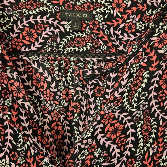 Talbot's Tunic Women's Multicolored Ditzy Floral Blouse. Size Large. - Picture 2 of 3